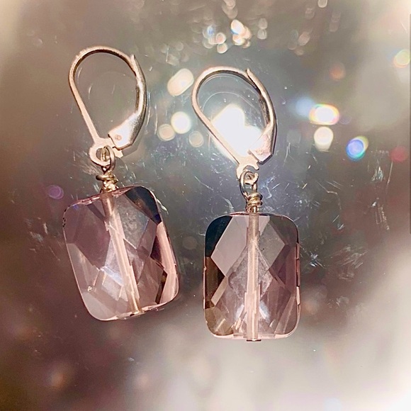 Rose Quartz. Faceted the earrings SS. - Picture 2 of 7